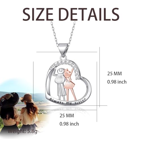 Sister Necklace Gifts from Sisters, Two Sisters Necklace 2 Sister Necklace Birthday Gifts Jewelry for Sister3