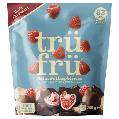 Trufru Natures Raspberries in White & Dark Chocolate 200g