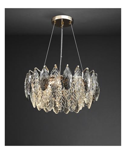 Suspension en plumes d'oie luminaire cristal dimmable pour illuminer vos dîners en salle à manger
