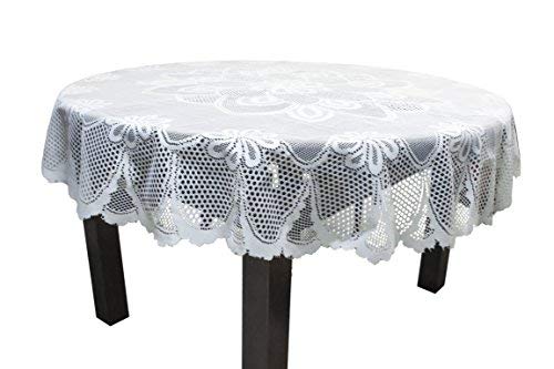 Gefeii White Lace Tablecloth Crochet Table Linen Round Lace Table Covers For Kitchen Dinner Wedding Party Banquet Chrismas Decoration 70 Inch #TOP3