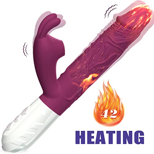 Realistic Rabbit Vibrator Dildo For Women Vaginal Health G Spot Vibrator With Bunny Ears 7 Vibrations,Waterproof Clitoral Stimulator For Beginners Heated Rechargeable Adult Sex Toys #TOP2