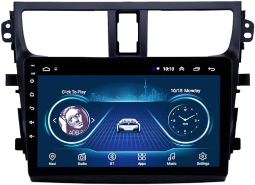 Radio Estéreo para Automóvil, Pantalla Táctil 2.5D de 9 Pulgadas Sistema de Navegación GPS Android 9.0 WiFi Bluetooth Radio Estéreo para Automóvil para Suzu-ki Celerio 2015-2018, Navegación GPS con