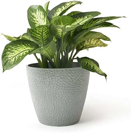 LA JOLIE MUSE Outdoor Indoor Tree Planters - 14 Inch Large Planter Flower Pots Containers, Plant Pots, Storm Gray, Honeycomb