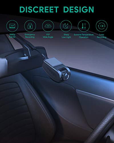 AUKEY Dash Cam FHD 1080p Car Camera Supercapacitor 170 Degree 6-Lane Wide Angle Lens Dashboard Camera Recorder with G-Sensor, WDR and Motion Detection