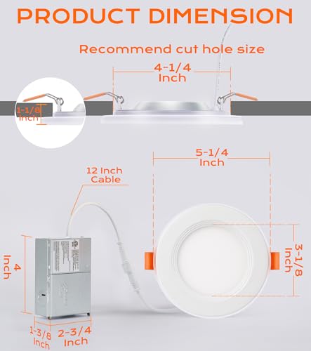 Image of CLOUDY BAY [4 Pack] 4 Inch RGB Smart Recessed Lighting with Gradient Accent Light and Night Light,13W Recessed Lights Ultra-Thin Can-Killer Downlight, Compatible with Alexa and Google Home Assistant