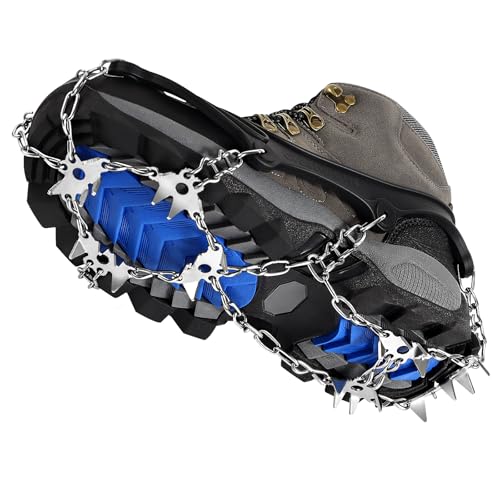 Grödel Steigeisen – Spikes für Schuhe Winter, 28-Zähne Edelstahl...