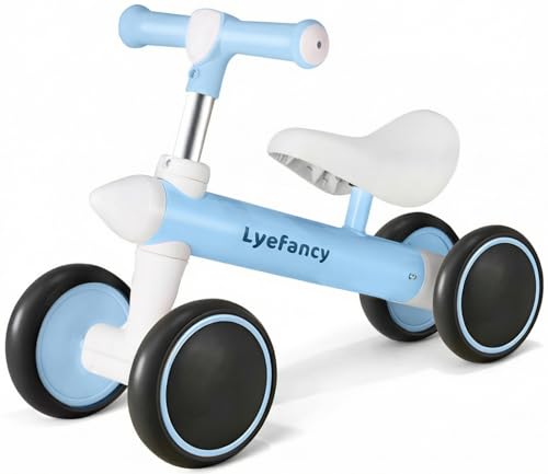 Lyefancy Draisienne pour enfants de 1 à 2 ans, premier vélo pour filles et garçons, draisienne pour tout-petits avec 4 roues, véhicule d'apprentissage pour...