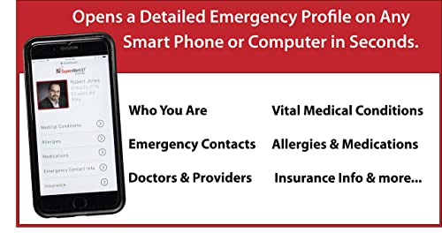 Dynotag SuperAlert™ Smart Medical ID with Detailed Online Profile; Wallet and Keychain Card kit with Lifetime Subscription - Thumbnail 7