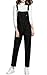 Gihuo Women's Classic Bib Overall Denim Jumpsuit Sleeveless Romper with Pockets (Large, Black)