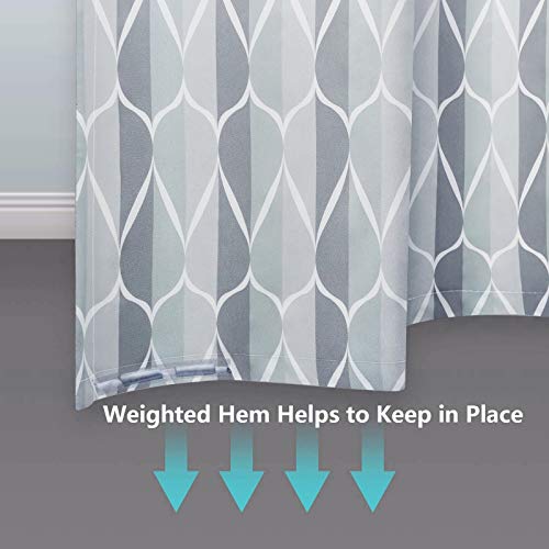 Gelbchu Grey Fabric Shower Curtain, Waterproof Design and Polyester, Quick-Drying, Weighted Hem, Shower Curtains Set for Bathroom W 72 x H 72, Durable and Washable with 12 Hooks