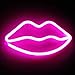 Produktbild XIYUNTE Lip Leuchtschilder - LED Lippe Neonlicht Rosa Lip Neonschild Wandlichter, Batterie oder USB betrieben Lippe Licht Dekoration für Zuhause, Kinderzimmer, Bar, Party, Weihnachten, Kinder Geschenk