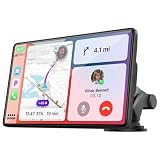9" Wireless CarPlay & Android Auto Screen for Cars, Trucks & RVs – 1080P Backup Camera with 170° Wide Angle Night Vision, GPS Navigation, Voice Control, Bluetooth/FM/AUX Audio, Mirror Link Touchscreen