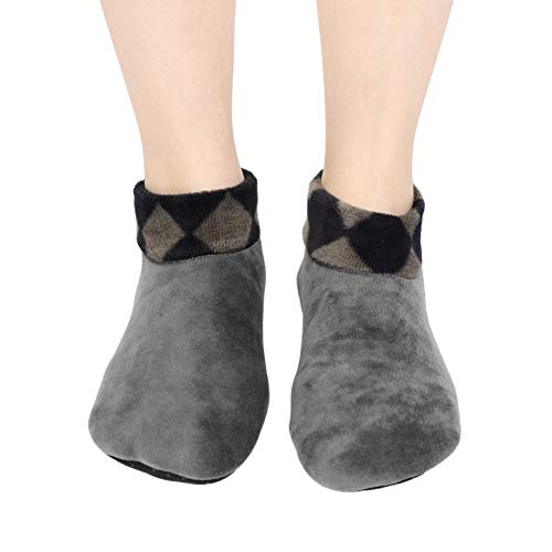 Image of Womens Non Slip Grip Socks Leopard Print Soft Cozy Thick House Indoor Boot Sock Shoes Winter Thermal Fleece Slipper Socks