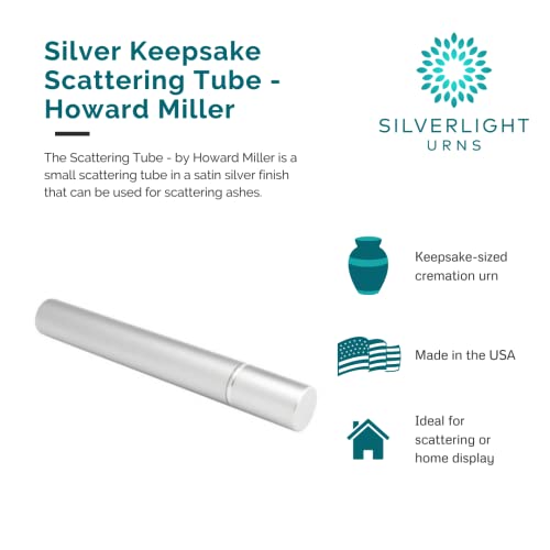 Silver Keepsake Cremation Scattering Tube For Ashes By Howard Miller, Metal, Silver Scattering Urn, Keepsake Sized Cremation Urn For Ashes #TOP5