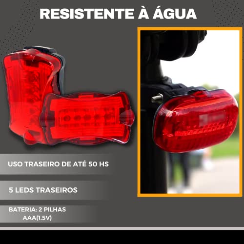 Kit Lanterna Bicicleta Ultra Luz Led Bike Farol Traseiro luatek