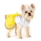 Dog Sunflower Dress Dog Clothes for Small Dogs Girl Pet Cat Apparel