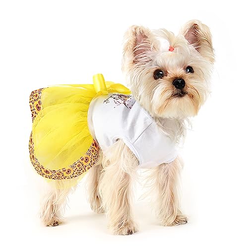 Dog Sunflower Dress Dog Clothes For Small Dogs Girl Pet Cat Apparel #TOP14