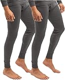 BestSale247 2er Pack Herren Thermo Unterhose lang Warme Unterwäsche mit weicher Innenseite (Dunkelgrau Melange / 2er Pack, XXL)