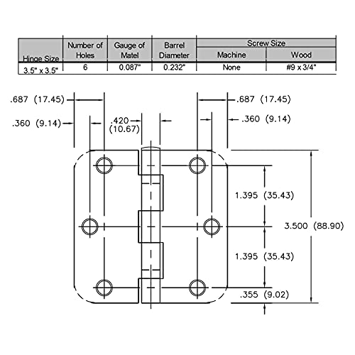 Nuk3Y Residential 3 1/2" X 3 1/2" Ball Bearing Door Hinge 5/8 Radius (24 Pack, Oil Rubbed Bronze) #TOP4