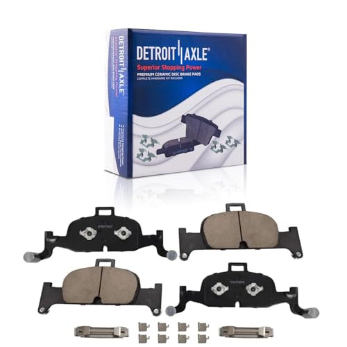 Image of Detroit Axle - 4pc Front Brake Kit for Audi A4 A5 A6 Quattro, A4 Allroad | A5 Sportback, Q5, Disc Brake Rotors Ceramic Brake Pads with Hardware Replacement 13.31 inch inch Rotor