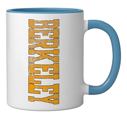 Taza clásica de cerámica Berkeley vintage azul/blanco 11 oz miniatura 2