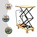 REHOUPTU 770Lbs Hydraulic Lift Table Cart, Q235 Steel, Adjustable Height w/4 PU Locking Wheels, Labor-Saving Industrial Scissor Lift for Heavy Goods Transport (770LBS)