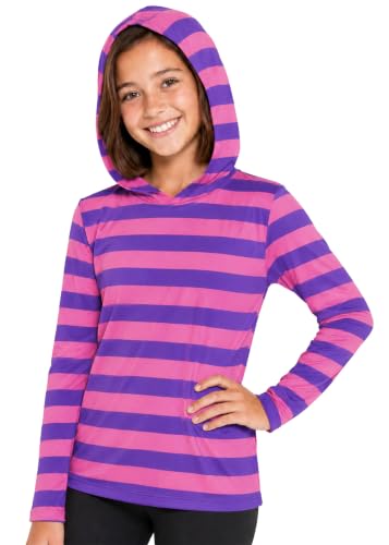 Image of Shirts for Girls Long Sleeve Crew Neck Top, Hoodie or 3 /4 Sleeve Soft Stretch Kids Lightweight Size 2-16