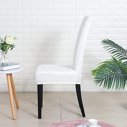 Forcheer Chair Covers For Dining Room Set Of 4 Pack Stretch White Chair Slipcovers For Parson Chairs 4 Pieces Washable Removable #TOP3