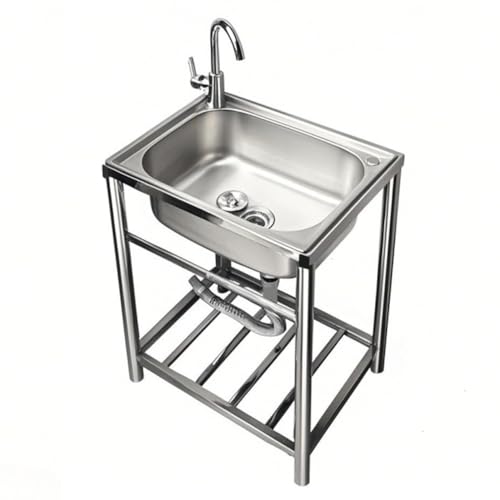 Fuyutu SUS304�X�e�����X ������ �K�[�f���V���N �Ȉ՗����� ���O �֌��t�� �K�тɋ��� ��� �g�ݗ��ĊȒP 1���� �L�b�`���V���N �Ɩ��p �ƒ�p �H�� �_�� [�T�C�Y�W�J 39/43/51/61cm] �V���o�[ (�V���o�[, ��43cm)