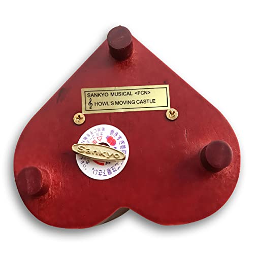 Image of BinkeGG Wooden Hollow Out Heart Shaped Wind up Music Box with Sankyo Musical Mechanism Tune: Howl's M0ving Castle (Merry Go Round of Life)