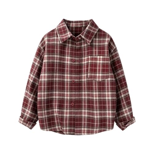 Boys Flannel Shirts Kids Plaid Button Down Shirt Western Long Sleeve Tops - image 8