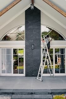 DRABEST Scala in Alluminio 3x8 Gradini Scala Allungabile Professionale 5,56 m max 150 kg Gancio Gratuito