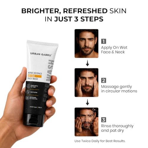 UrbanGabru Acno-Defence De-Tan Face Wash for Men 100ml - Image 7
