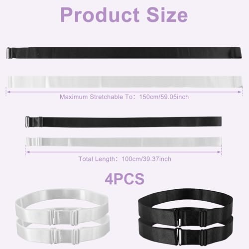 4 PCS Crop Adjustable Band, Crop Tuck Band, Crop Tool for Shirt, Crop Band for Tucking Shirts, Elastic Belts for Women Crop Tops, Croptuck Adjustable Band for Women Tucking Shirts Tops