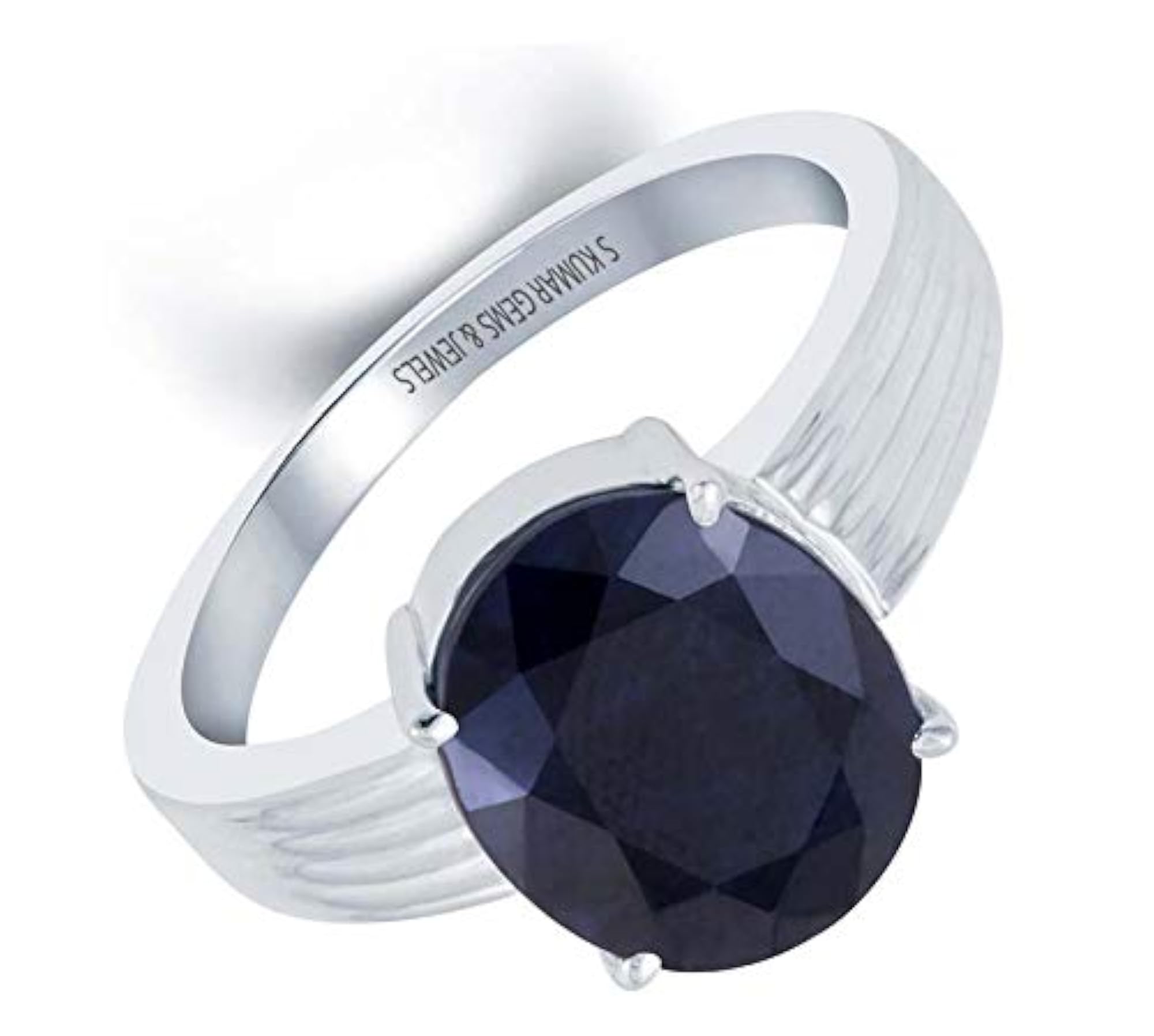 Certified Natural Blue Sapphire Stone Sterling Silver Ring