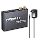 Produktbild eSynic HDMI 2.0 Audio Extractor Unterstützt 4K@60Hz YUV 4:4:4 und HDR HDMI zu Optisch Toslink SPDIF + Analoger RCA L/R 3,5 mm Kopfhörer Stereo Audio Splitter Konverter für Blu-ray Player HDTV