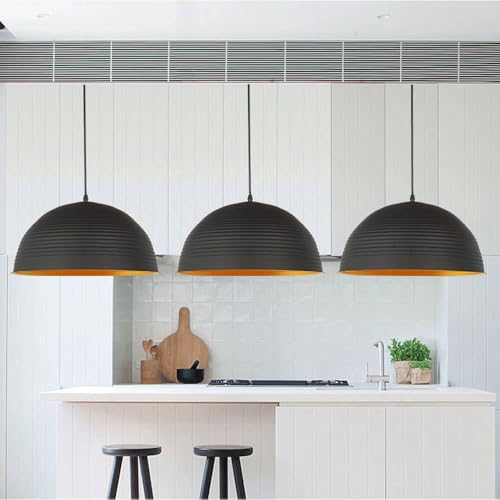 Suspension en métal foncé E27 au design industriel épuré