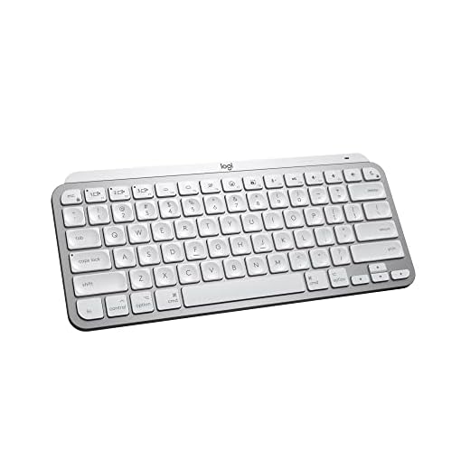 Logitech MX Keys Mini for Mac Minimalist Wireless Keyboard, Compact, Bluetooth, Backlit Keys, USB-C, Tactile Typing, Compatible with MacBook Pro,MacBook Air,iMac,iPad - Pale Grey