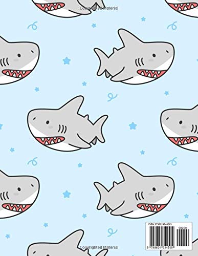 kawaii shark notebook: kids notebook- gift for shark lover: 100 wide ruled pages - Image 2