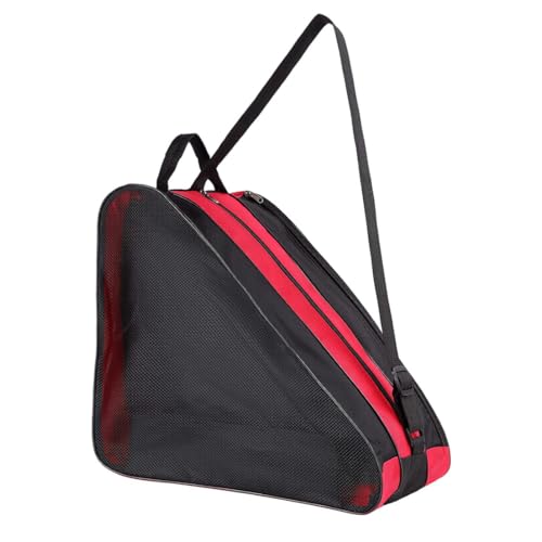 Yaoliucp Roller Skate Bag Breathable Skating Shoes Tote with Shoulder and Top Handle Skate Storage Bag Red, Oxford Cloth Skate Tote