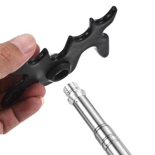 M METERXITY Retractable Billiards Cue Stick Bridge with Detachable Plastic Bridge Head - Silicone Handle Billiards Table Accessory, Apply to Party/Club/Home Black - Thumbnail 7