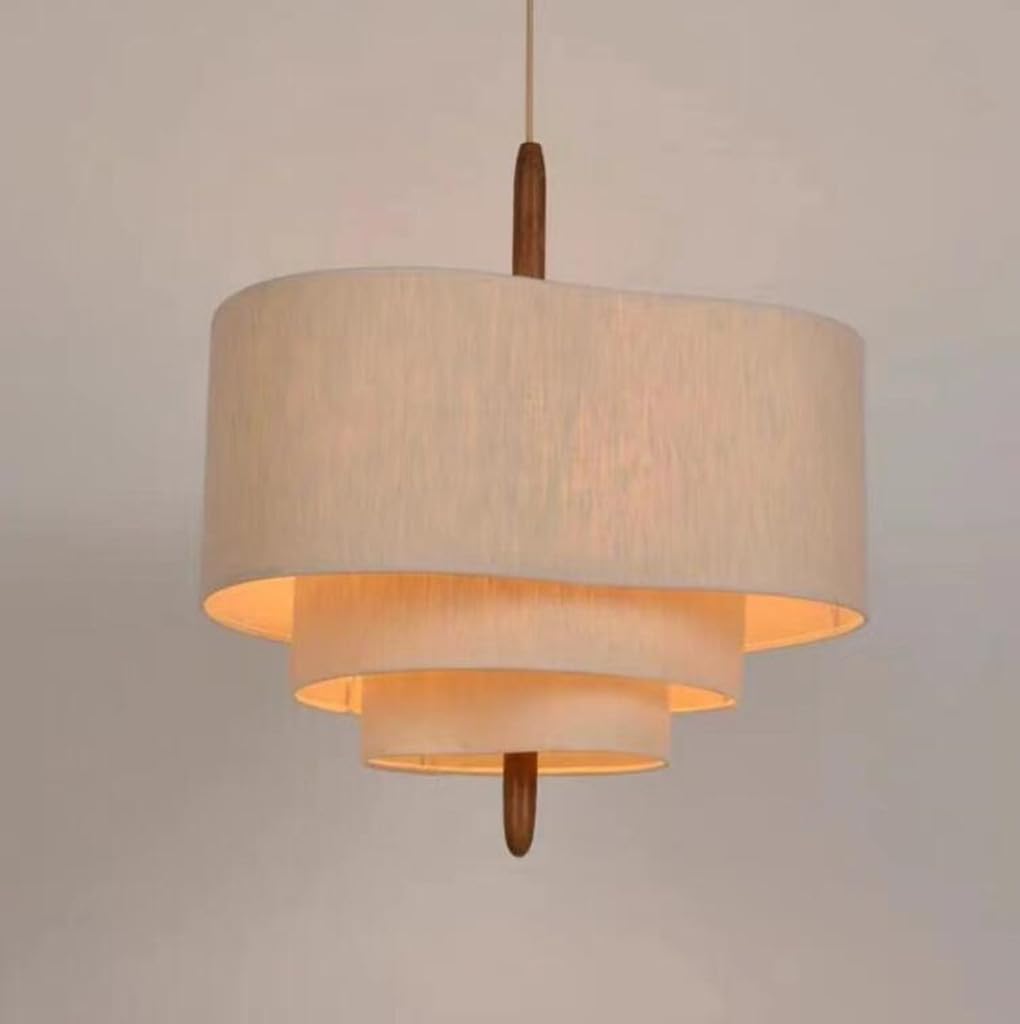 SXYSXYSXY Estilo japonés Lámparas colgantes Lámpara de comedor Pantalla de tela Minimalismo Lámpara colgante vintage Lámpara de techo E27 dormitorio salón Ø45cm