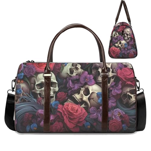 Street Skull Crossbody Travel Bag in Graffiti Art Style, Compact Shoulder Design with Adjustable Strap, Lightweight Build