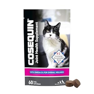 Nutramax Cosequin Joint Health Supplement for Cats – With Glucosamine, Chondroitin, and Omega-3, 60 Soft Chews