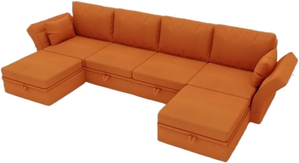 Modular Sectional Sofa U Shaped with Ottomans, Reversible Couch for Living Room
