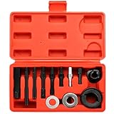 DASBET Power Steering Pulley Puller Installer Kit | 12PCS Alternator AC Pulley Puller & Installer for Water Pump, Vacuum Pump, Alternator Pulleys and Most Engines with Storage Case