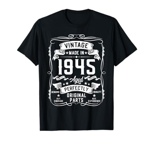 Vintage 1945 81yr 81st Birthday Gifts for Men 81 Years Old T-Shirt