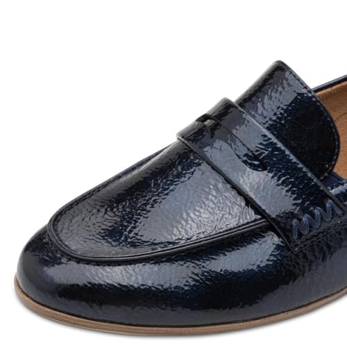 Tamaris Damen Loafer flach, blau, 41 EU