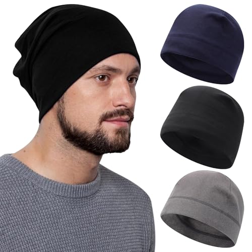 Mayoii Gorra de calavera para hombre, 3 unidades, gorro térmico para correr, forro de casco, resistente al viento, gorro de ciclismo debajo del casco, regalos de ciclismo para hombres, 3 unidades-A