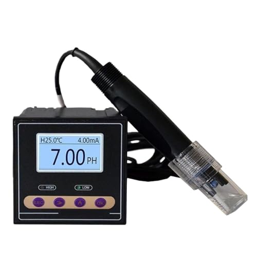 Industrial Online PH Meter PH Controller ORP Sensor Electrode Probe Tester Continuous Measurement Control for Urban Sewage(Grey)